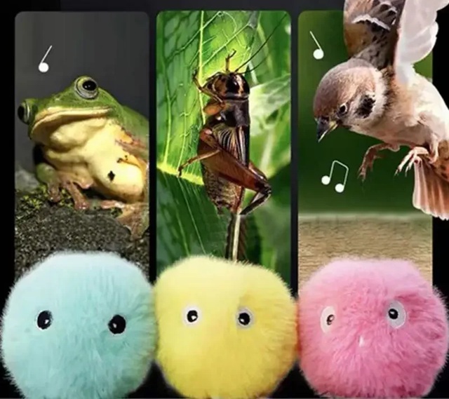 Balle peluche SONORE à l'herbe à chat