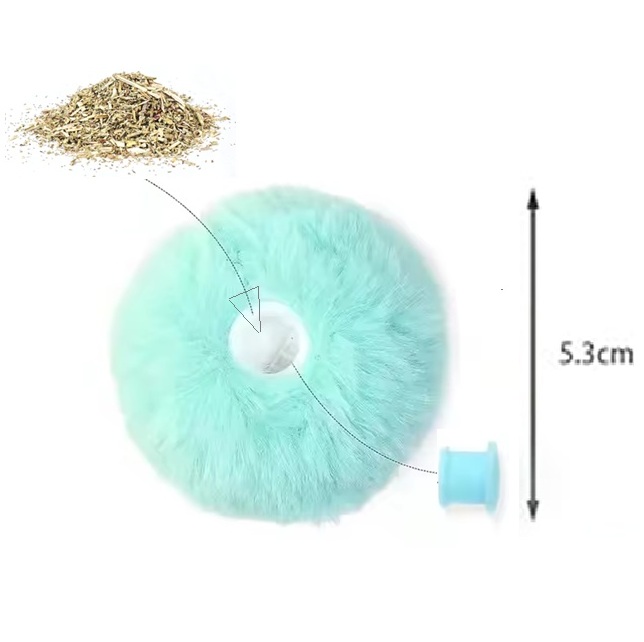 Balle peluche SONORE à l'herbe à chat