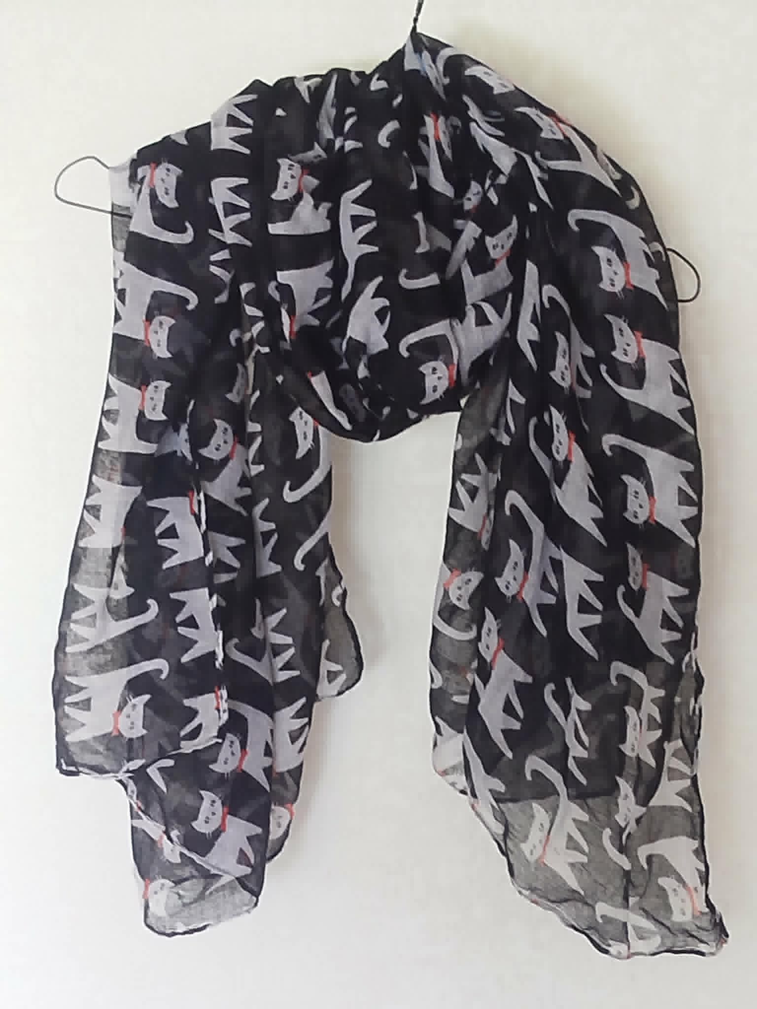Grand foulard motif chats
