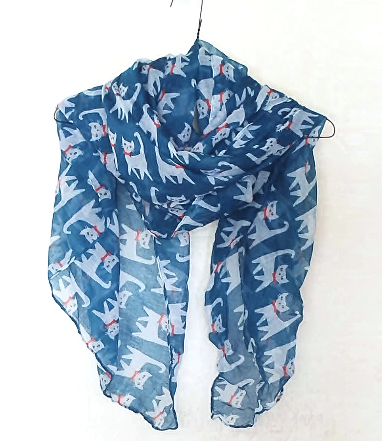 Grand foulard motif chats