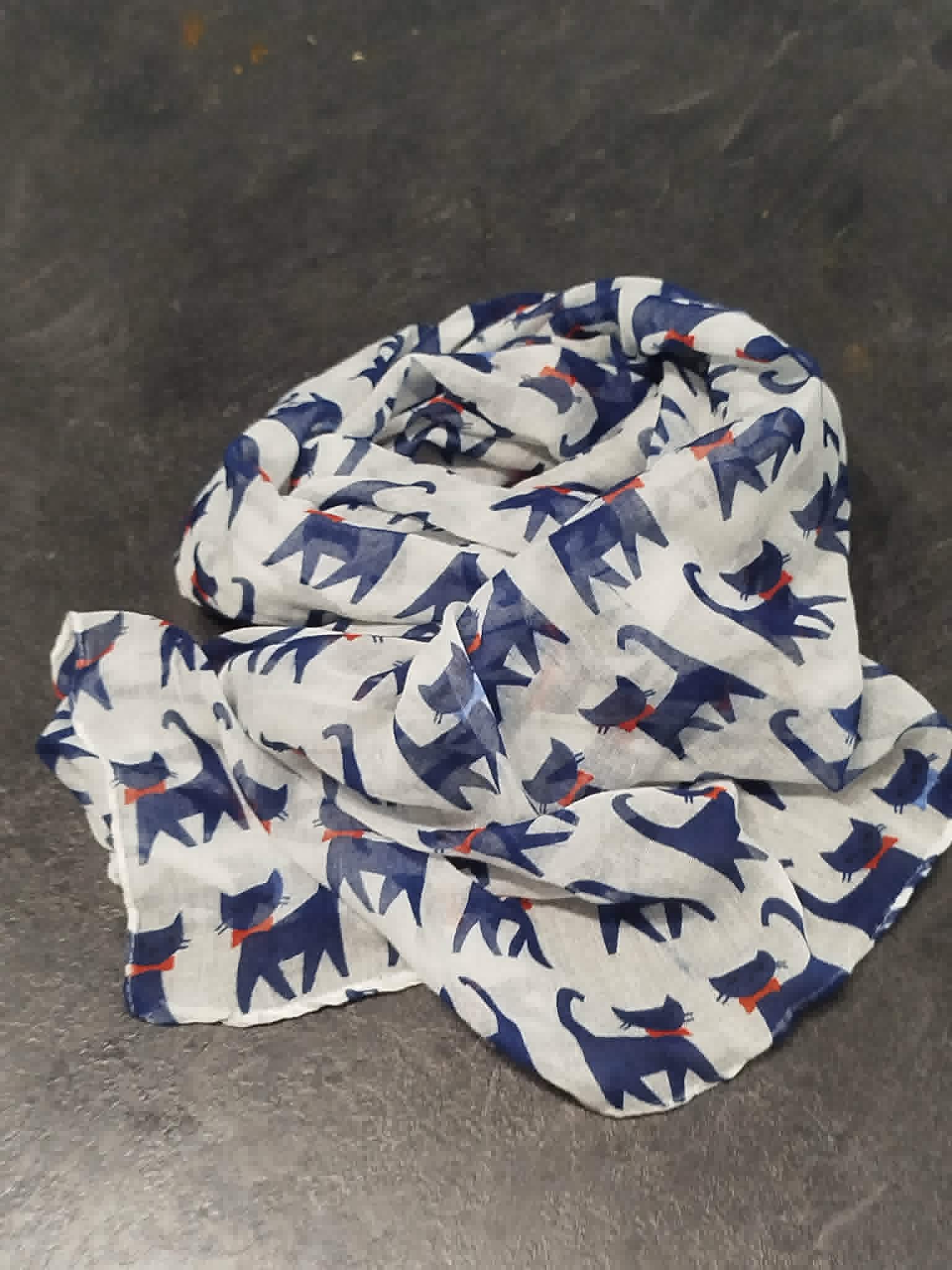 Grand foulard motif chats
