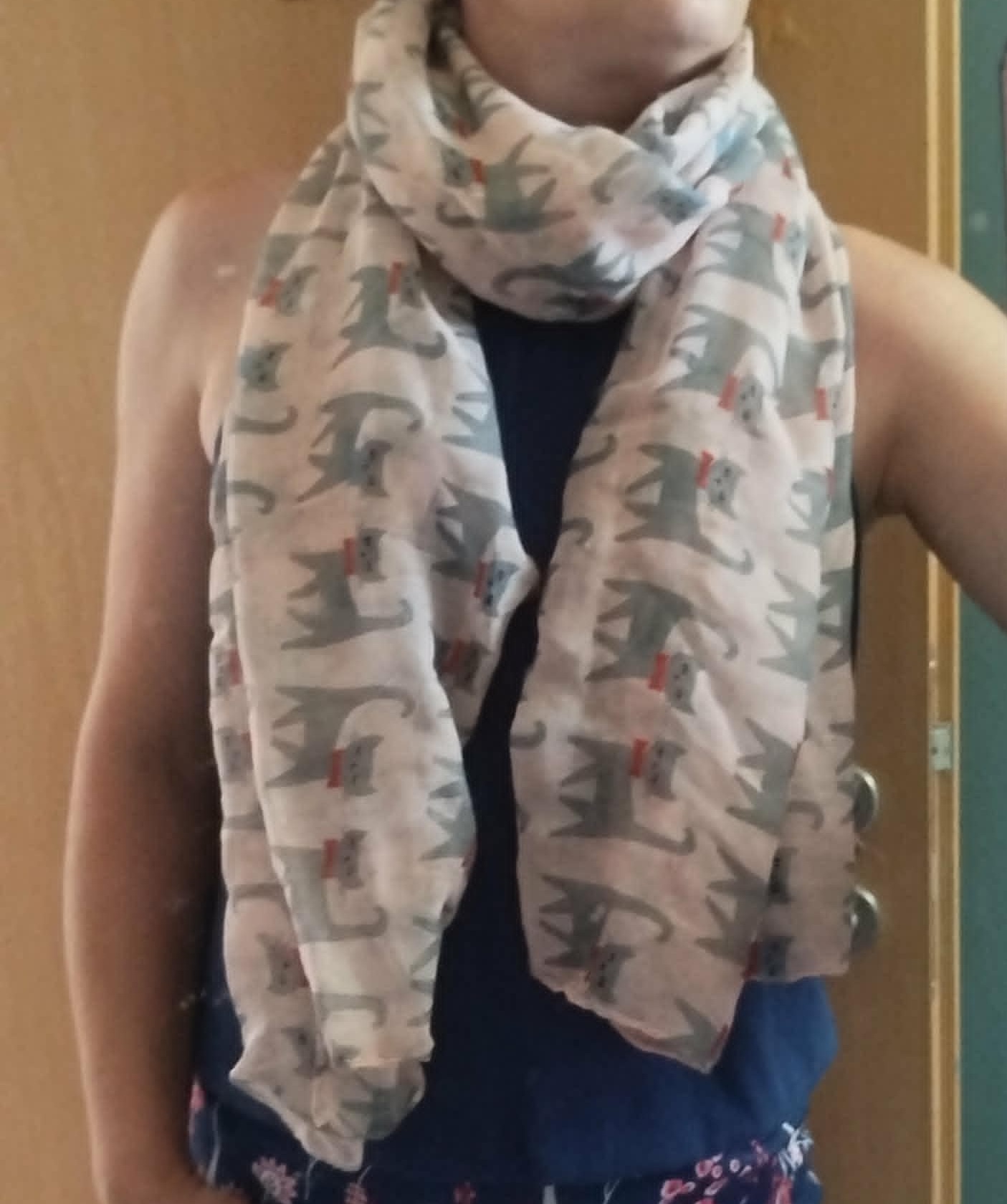 Grand foulard motif chats