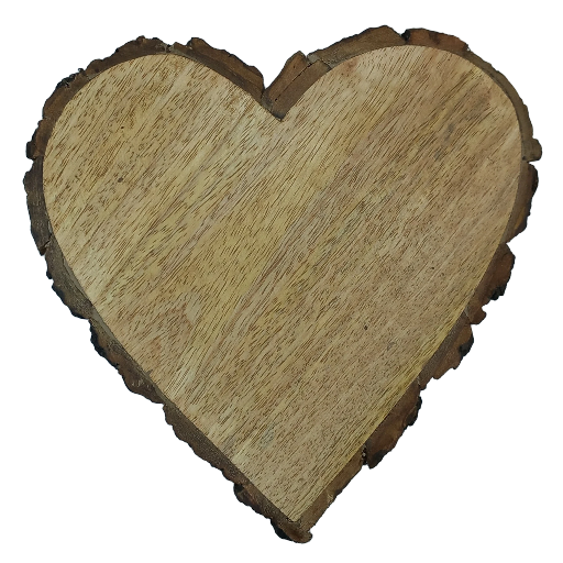 Heart Shaped Log Slice 18 x 18 x 1.5 cm (approx)