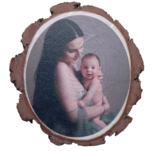 Log Slice featuring Mother and Baby