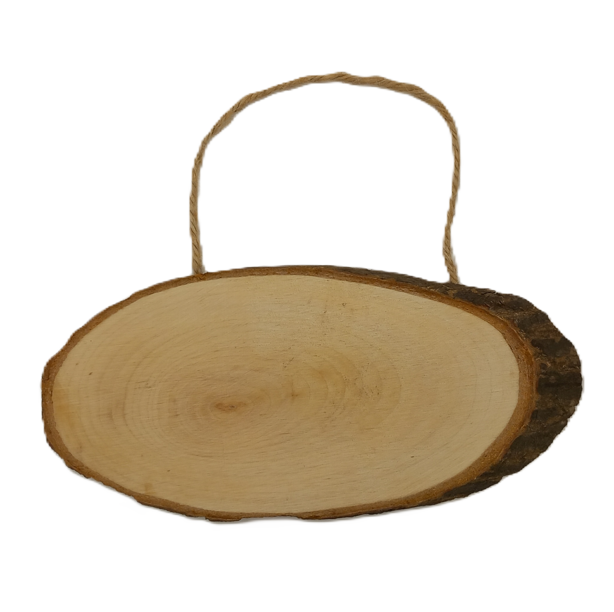 Log Slice Hanging Sign. 19 x 10 x 1.0 cm (approx)