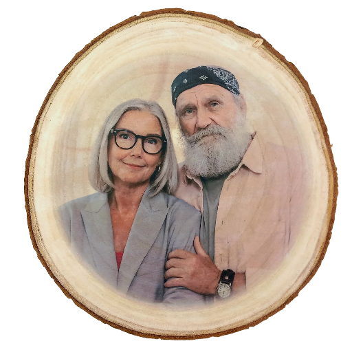 Log Slice featuring mature couple