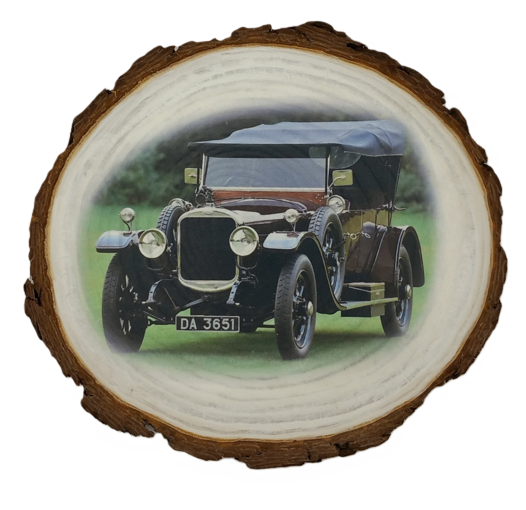 Log Slice featuring Vintage Car