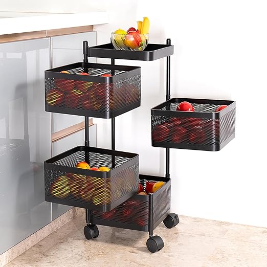 Kitchen Storage Rack Square Design Fruits & Vegetable Onion Cutlery