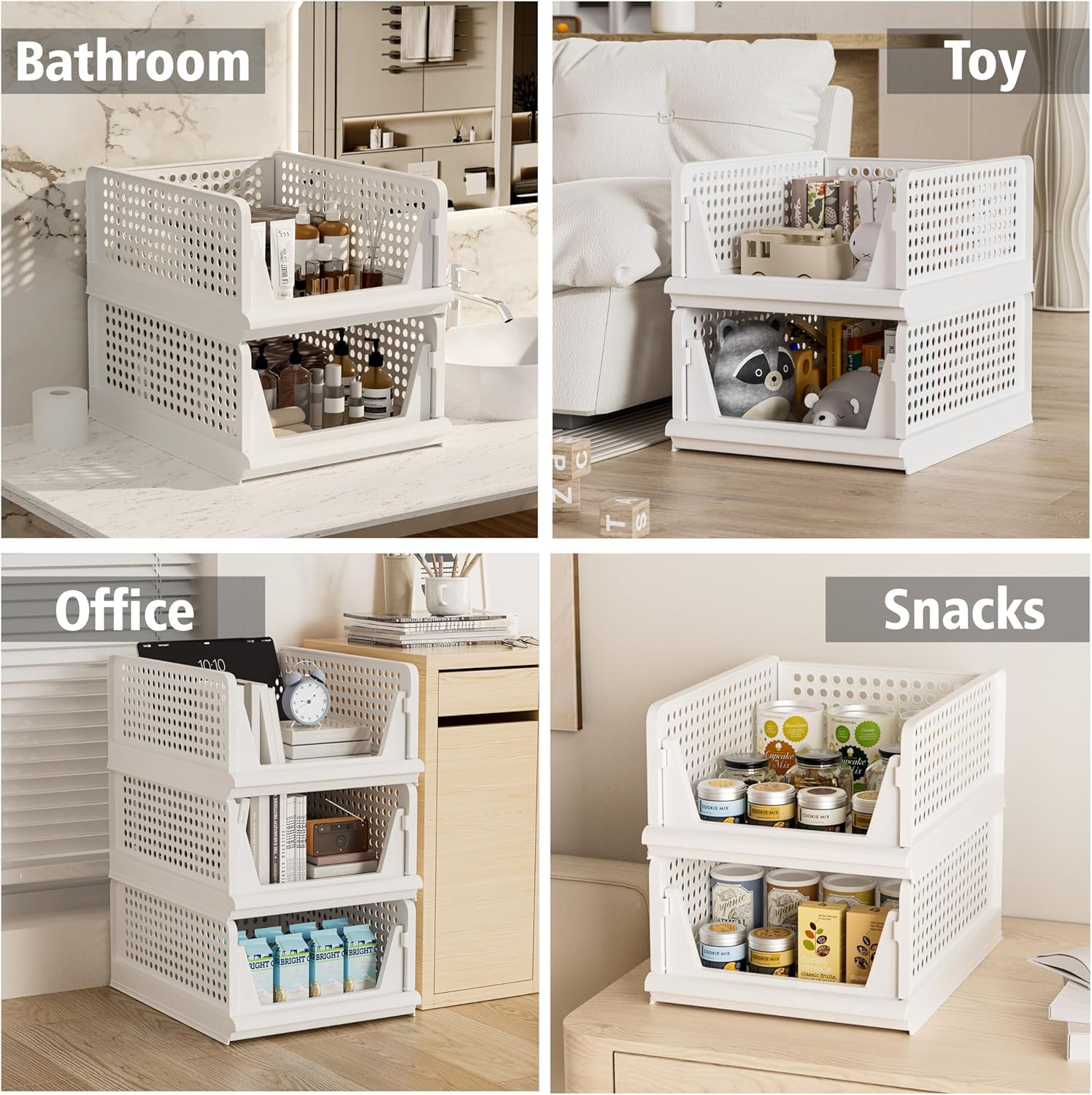 HOMIFLY Set of 3 Large Foldable Cloth Storage Organizer