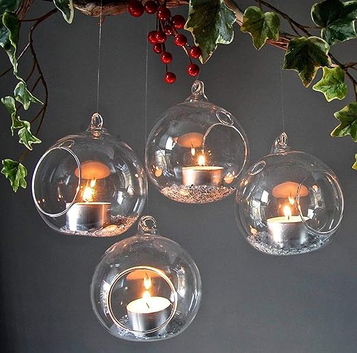  Glass Wall Hanging Planter & Tea Light Candle Holder
