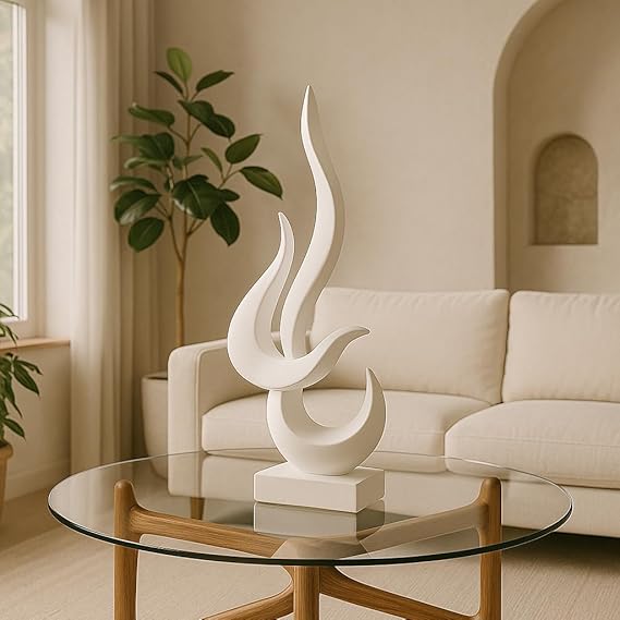 Fire Shape Handicraft Resin Table Decorating Matte Finish Ceramic Figures