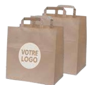 Sac SK2 28×17×26 cm – Blanc/Kraft