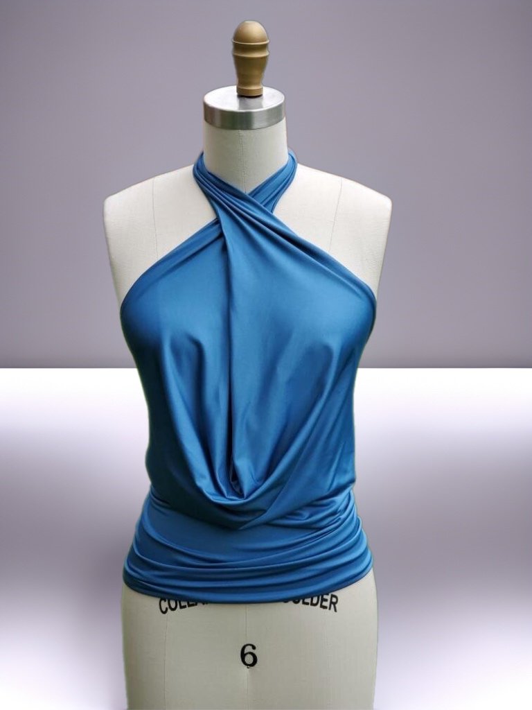 Elegant Draped Halter Top