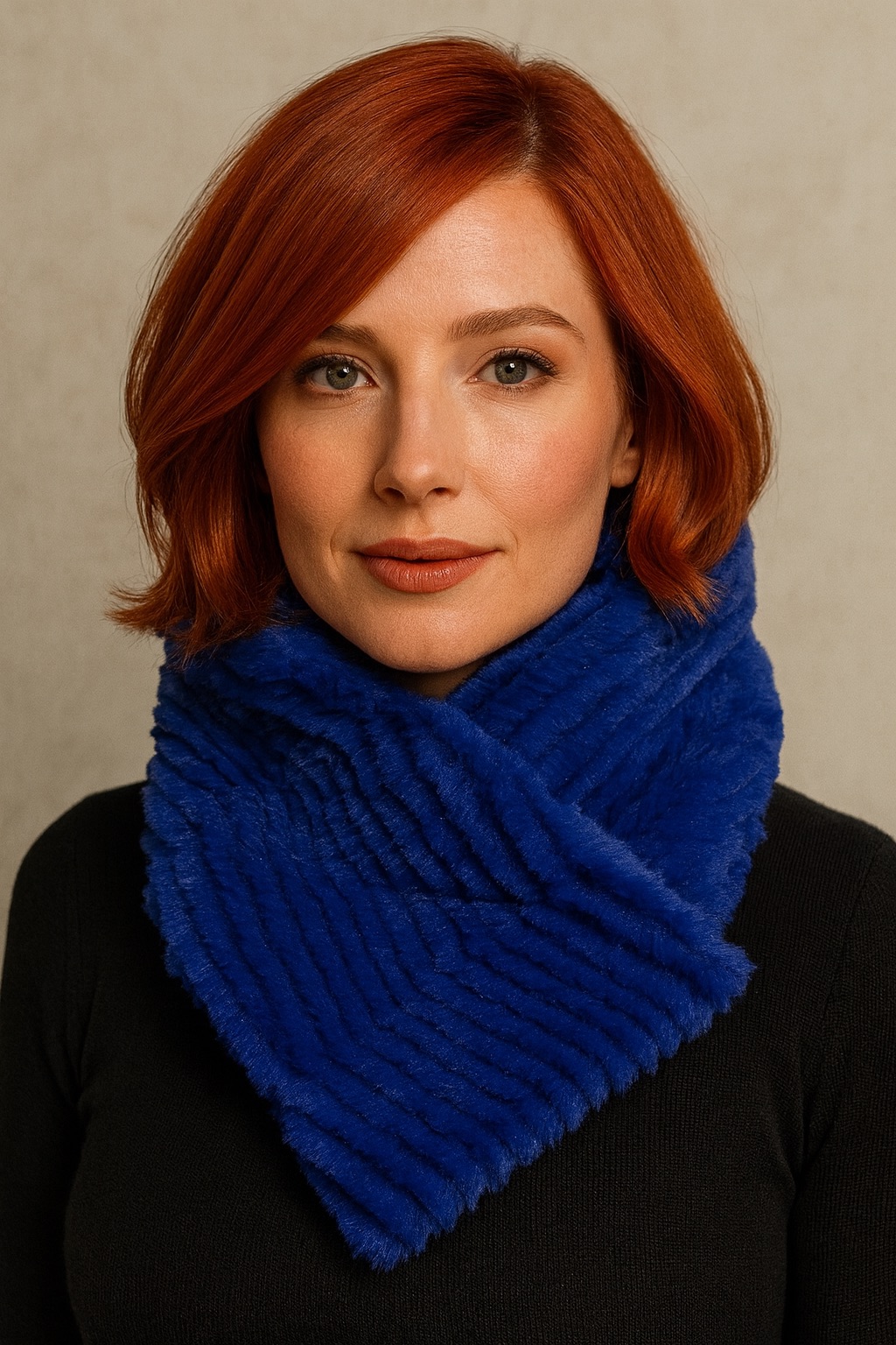 Blue Faux Fur Neck Warmer