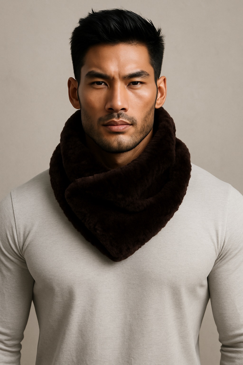 Plush Brown Winter Neck Warmer