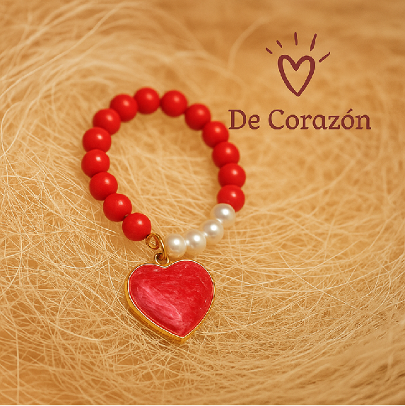 Pulsera de Corazón Rojo