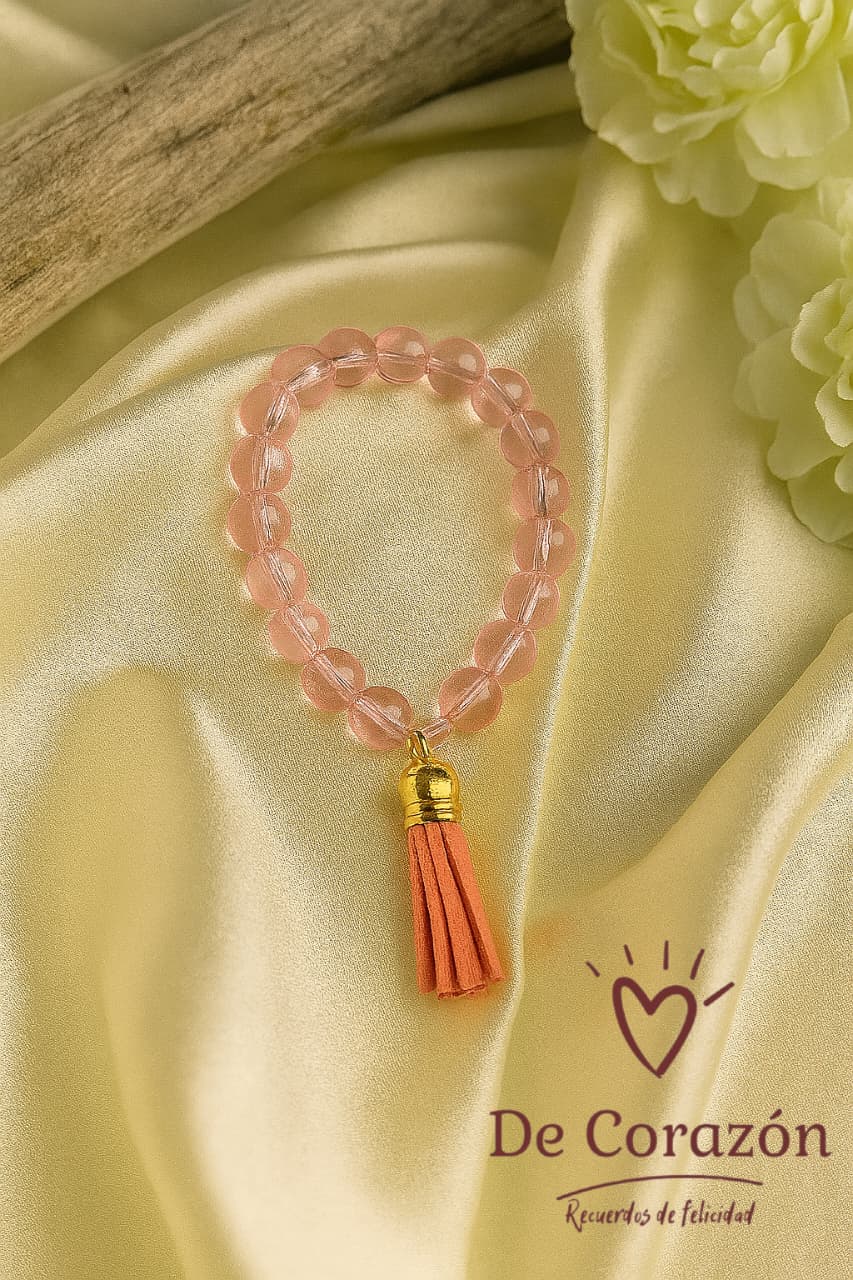 Pulsera de cuentas rosas