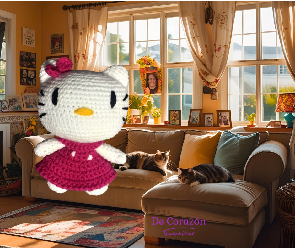 Muñeca Hello Kitty tejida a mano