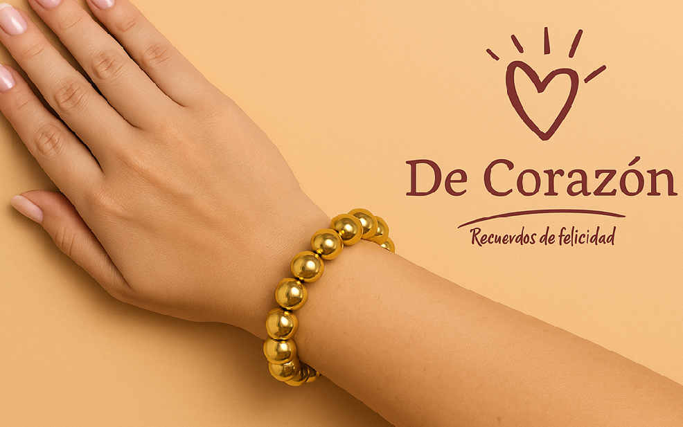 Pulsera de cuentas doradas
