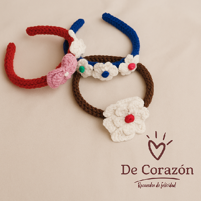 Diademas tejidas a mano