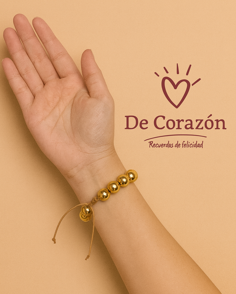 Pulsera de cuentas doradas
