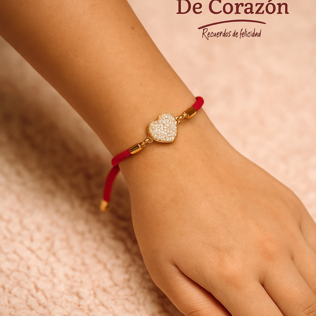 Pulsera corazón dorado