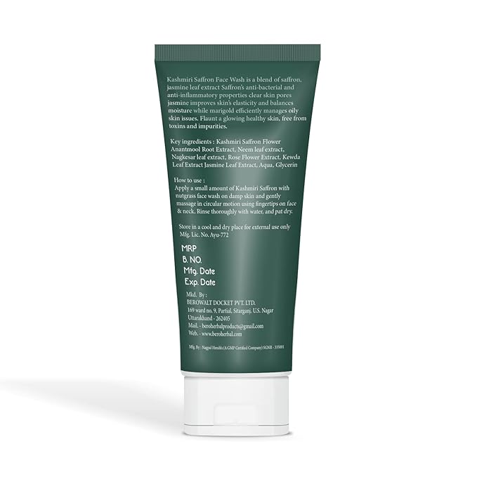 BERO HERBAL PRODUCTS Kashmiri Saffron Face Wash  (100 ml)