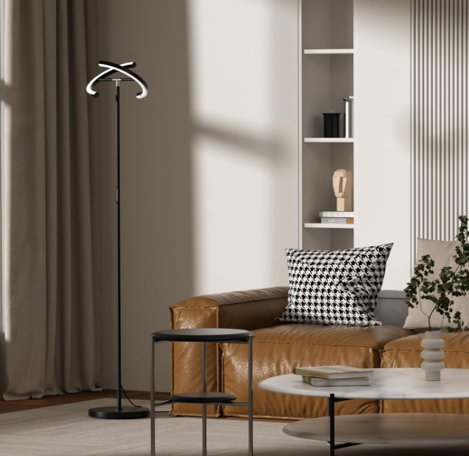 Floor Lamps for Living Room,SIBRILLE Modern Stepless Dimmable Standing Lamp 3000-6000K,22W LED Rotatable Reading Standing Light,Touch&Remote Control Uplighter Floor Lamp for Living Room Bedroom Office