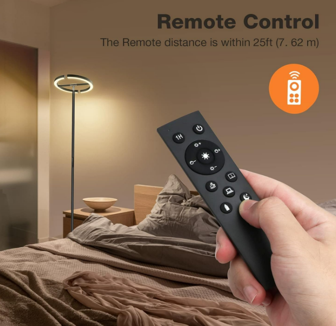 Floor Lamps for Living Room,SIBRILLE Modern Stepless Dimmable Standing Lamp 3000-6000K,22W LED Rotatable Reading Standing Light,Touch&Remote Control Uplighter Floor Lamp for Living Room Bedroom Office