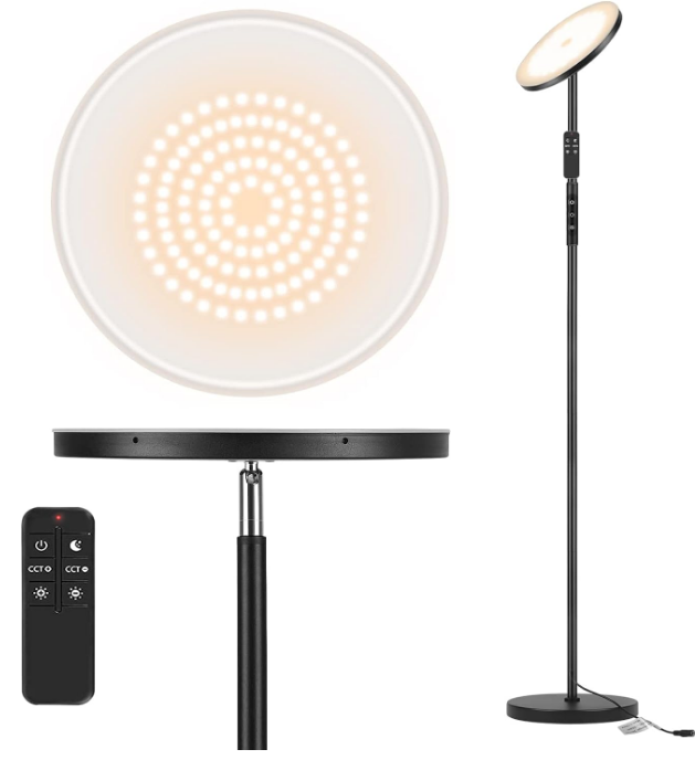2400LM Super Bright LED Lamps for Living Room 250W Equivalent, Tall Standing Lamp with Remote/Touch Control, Torchiere Bedroom Lamp with 2700K-6500K Stepless Dimmable for Modern Room Decor