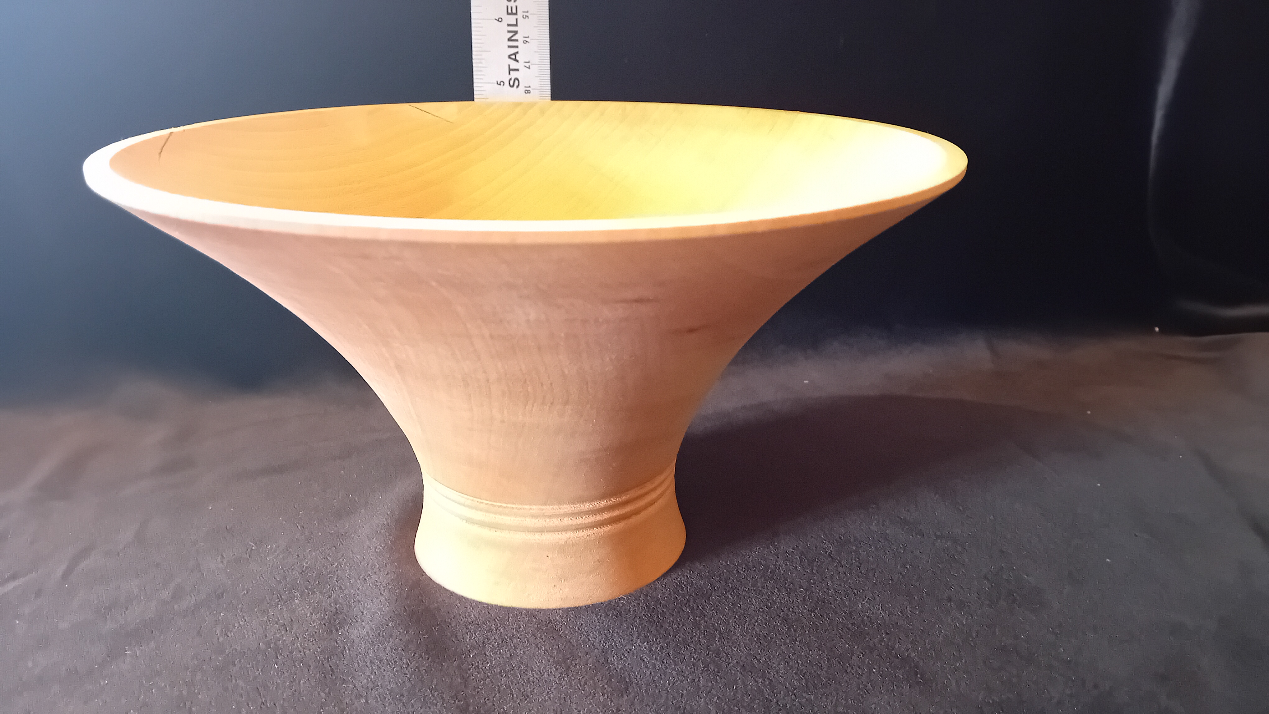 Large convex turned bowl