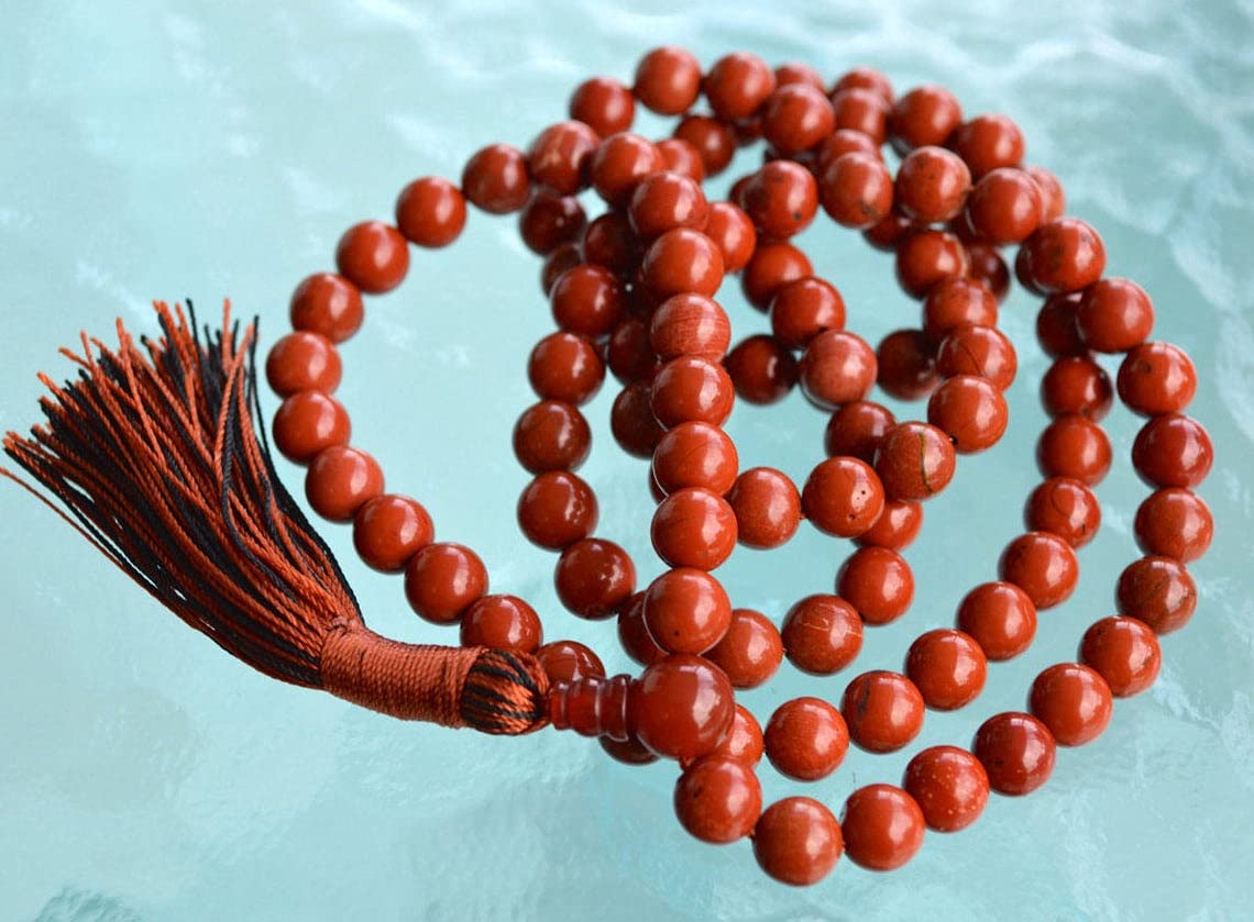 Orange Jade Mala