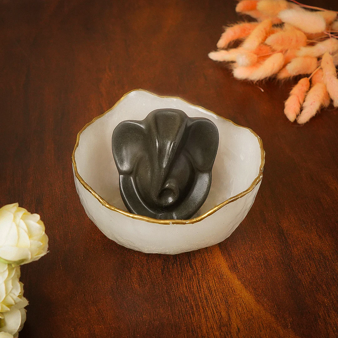 Pyrite Ganesh Ji With Bowl