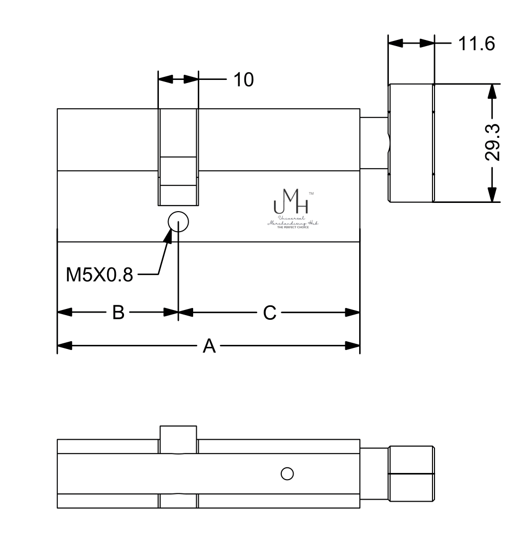 BRASS EURO PROFILE BLANK KNOB LOCK CYLINDER
