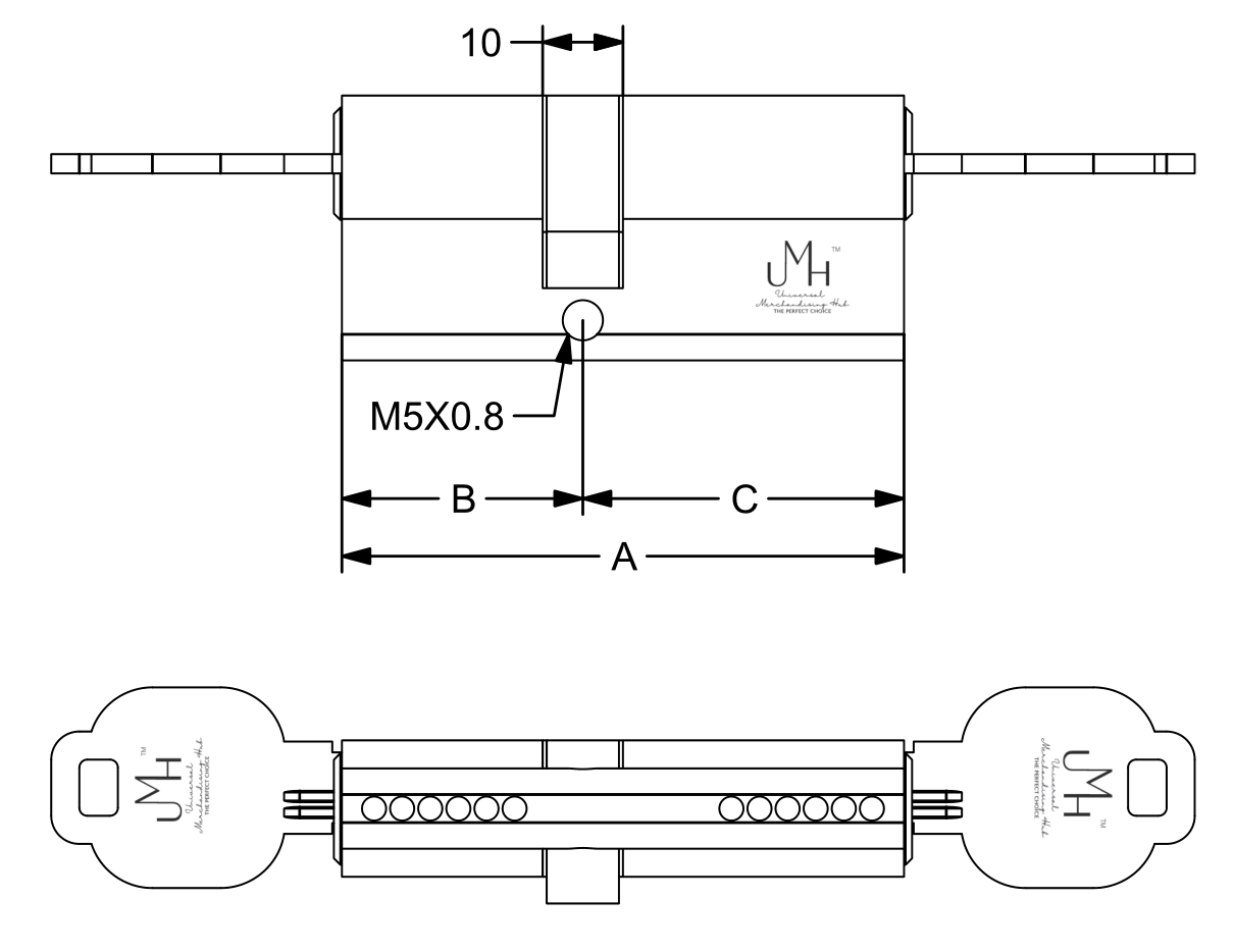 Brass Euro Profile Offset Lock Cylinder Both Side - BSK