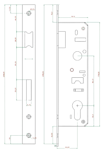 MORTISE LOCK BODY 35*85MM