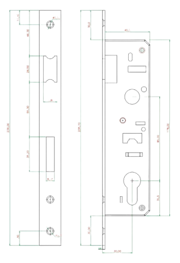 MORTISE LOCK BODY 30*85MM
