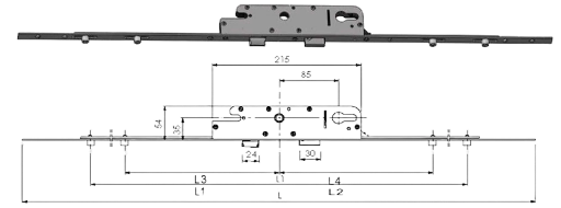 Casement Transmission Gear Rod backset 35 mm