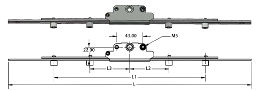 Casement Transmission Gear Rod backset 22mm