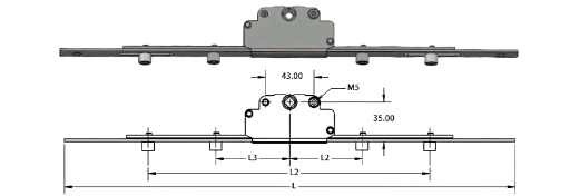 Casement Transmission Gear Rod backset 35 mm