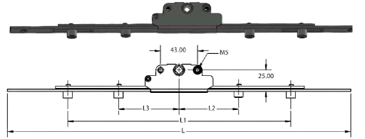 Casement Transmission Gear Rod backset 25 mm