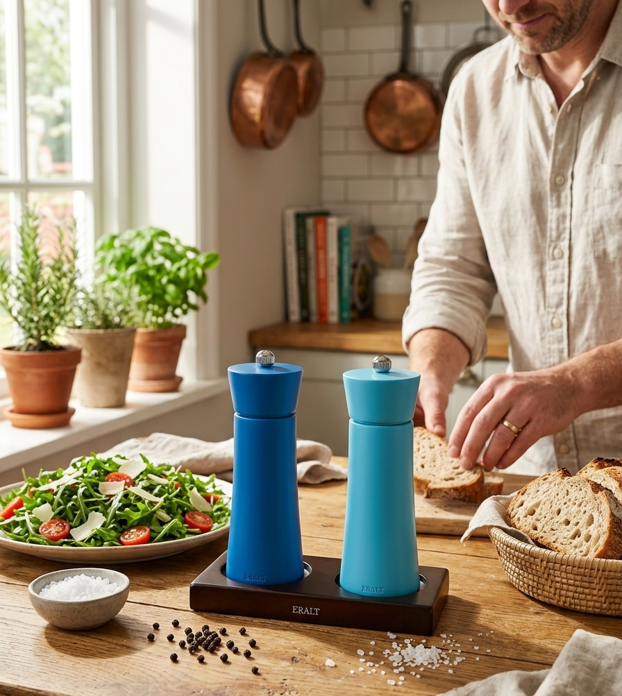 Spice Sculpt in Blue, 15cm, Pepper and salt grinders with stand