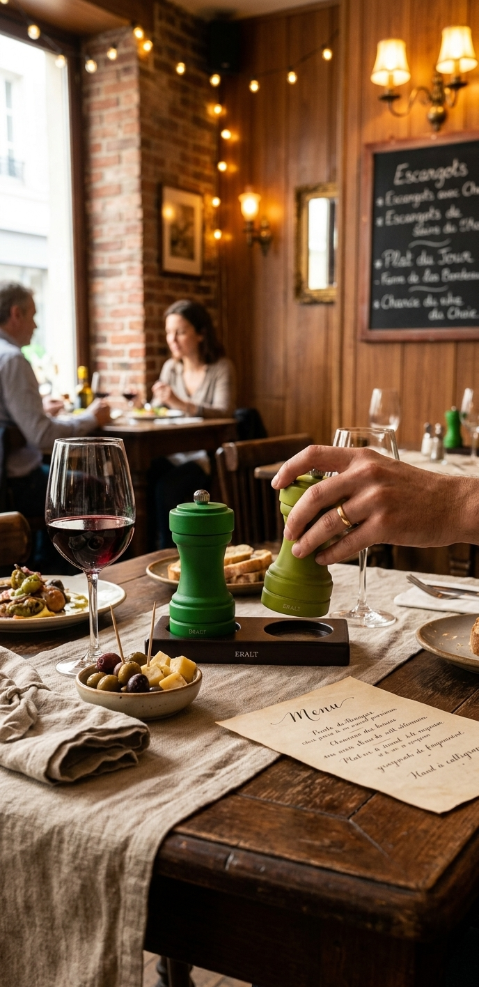 Mighty Twist in Green, 11cm, Pepper and salt mills with stand