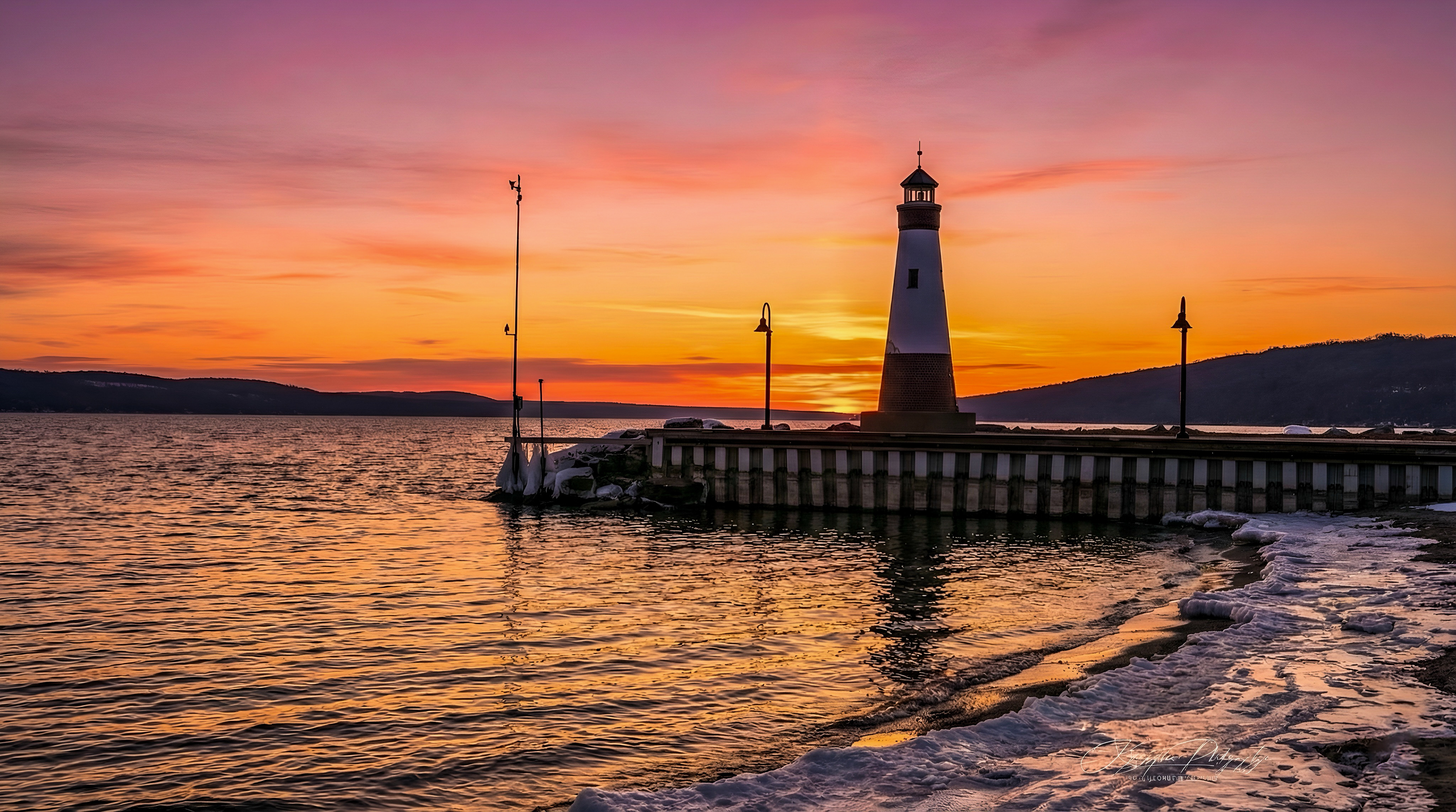Sunset Lighthouse Lansing NY