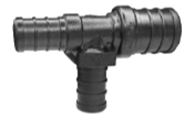 Tee reducida para tubo PERT PE100 1/2" 1/2" 3/4"