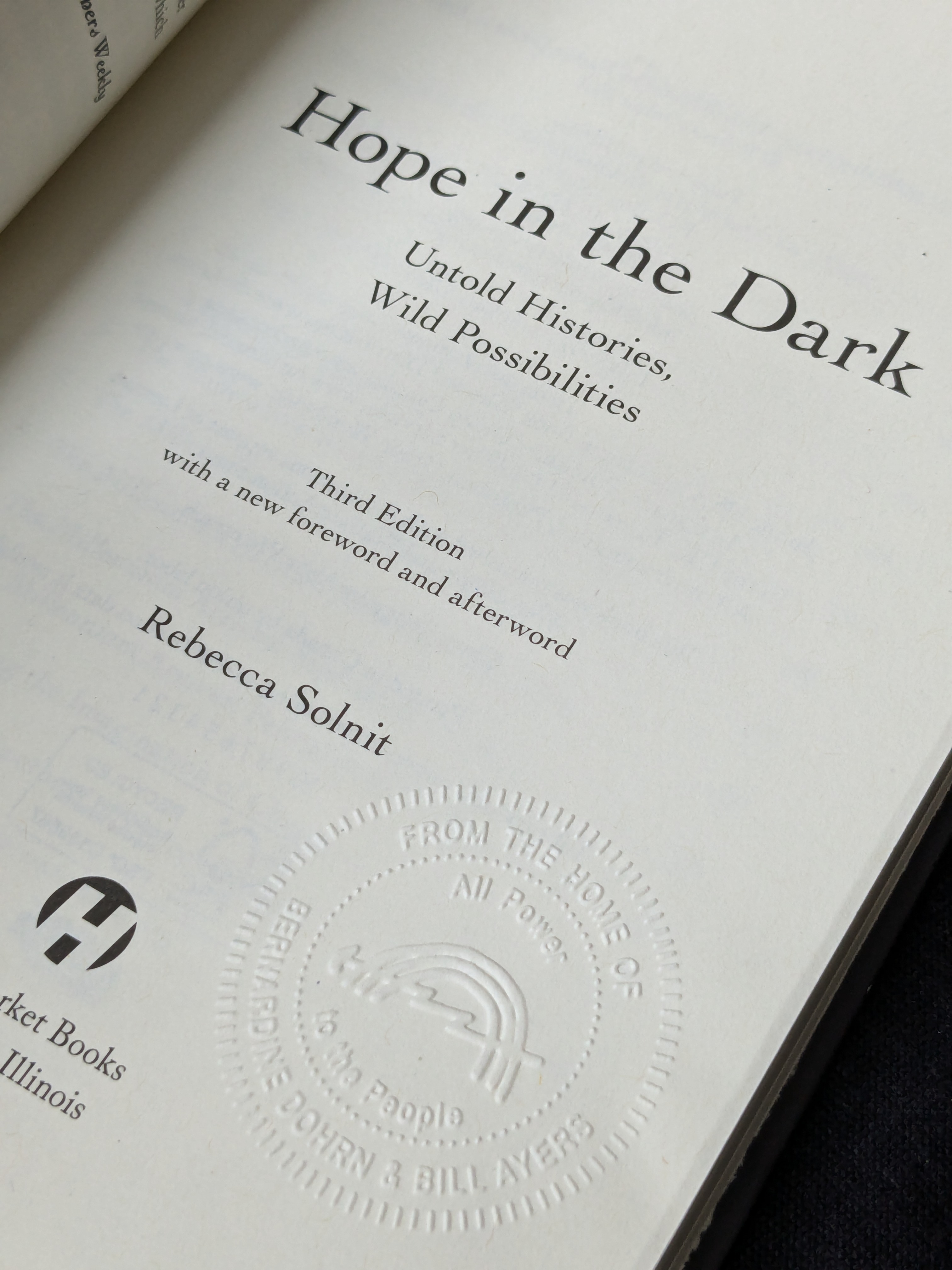 Hope in the Dark: Untold Histories, Wild Possibilities by Rebecca Solnit (2004)