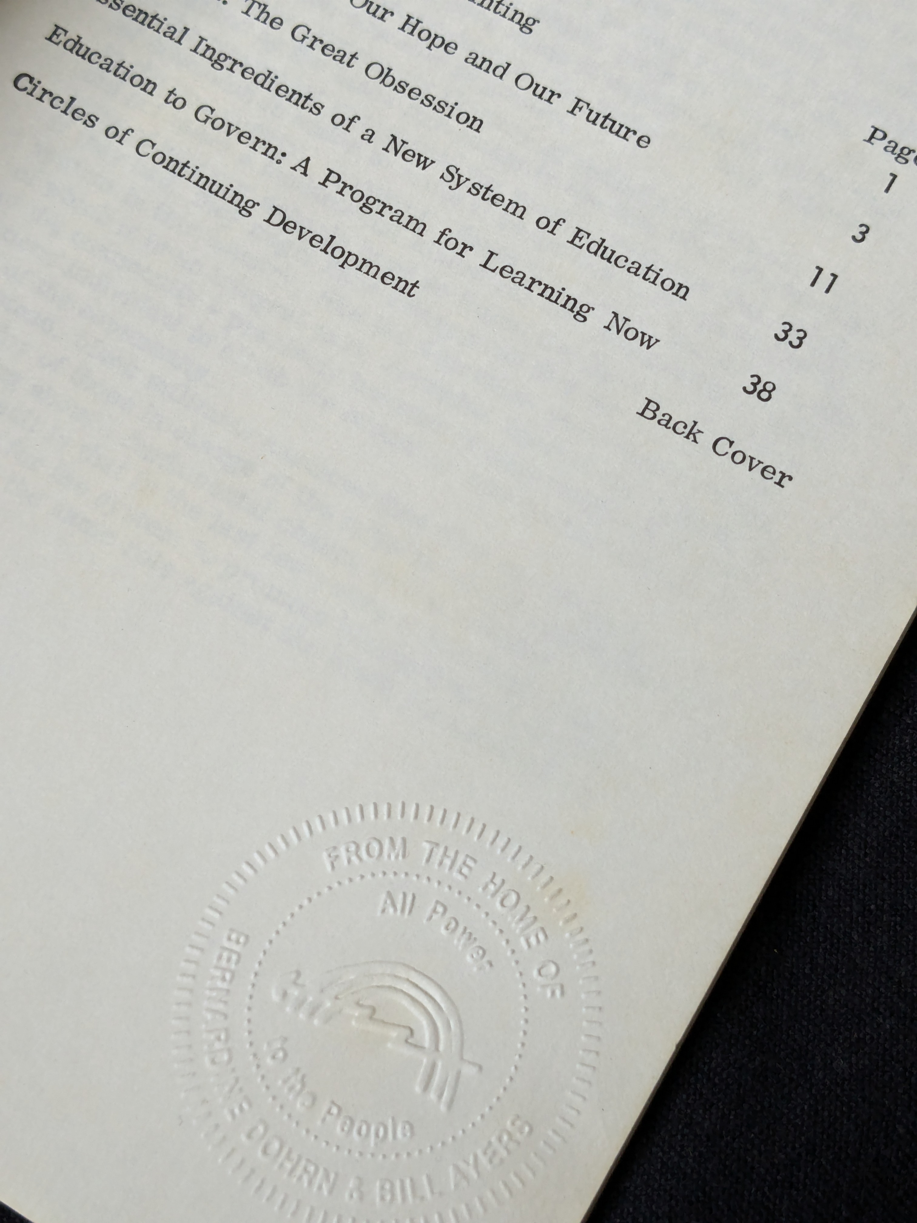 Education to Govern: A Philosophy and Program for Learning Now! (1970)