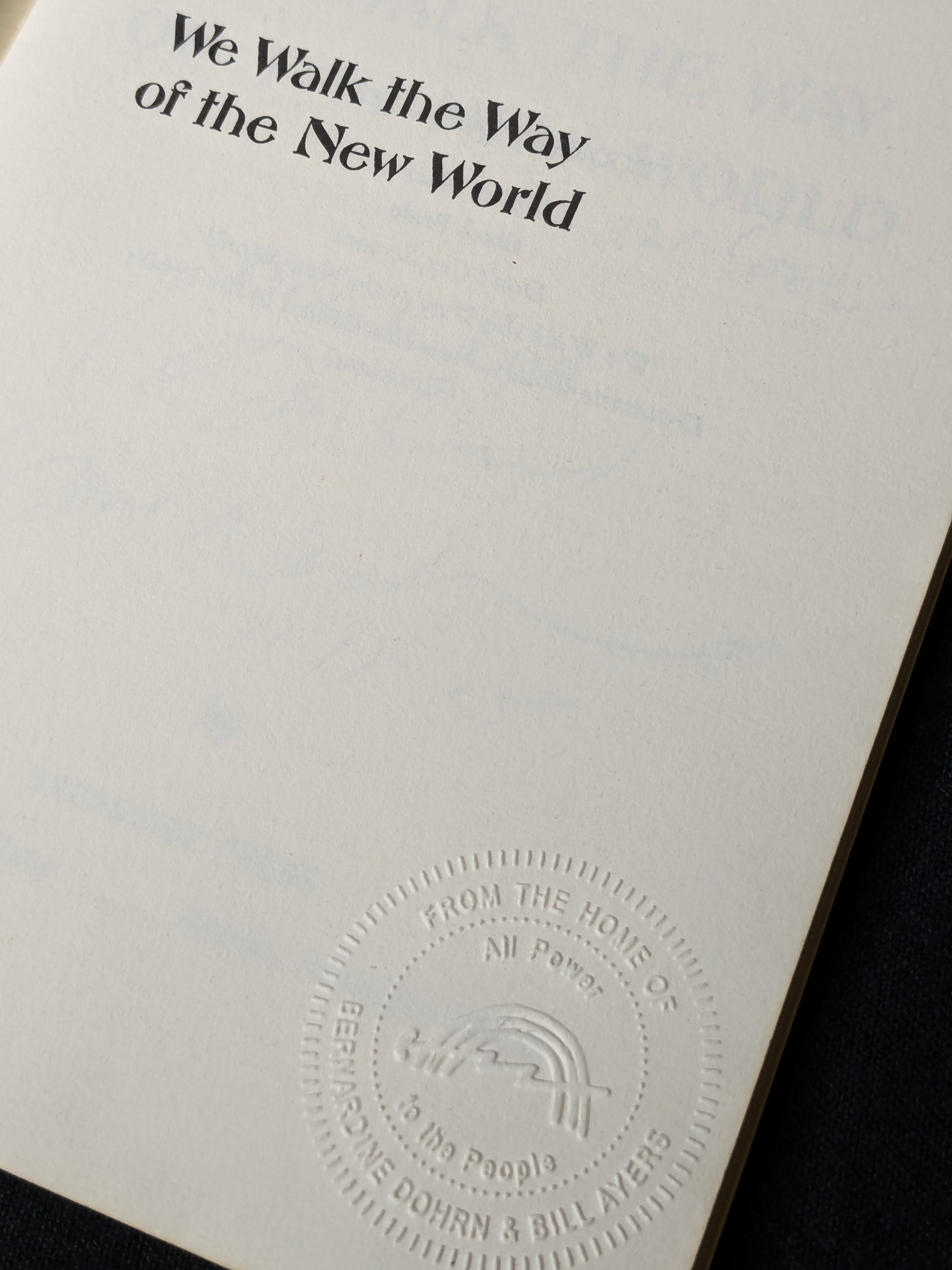 We Walk the Way of the New World (1970) by Don L. Lee — From the Home of Bill Ayers & Bernardine Dohrn