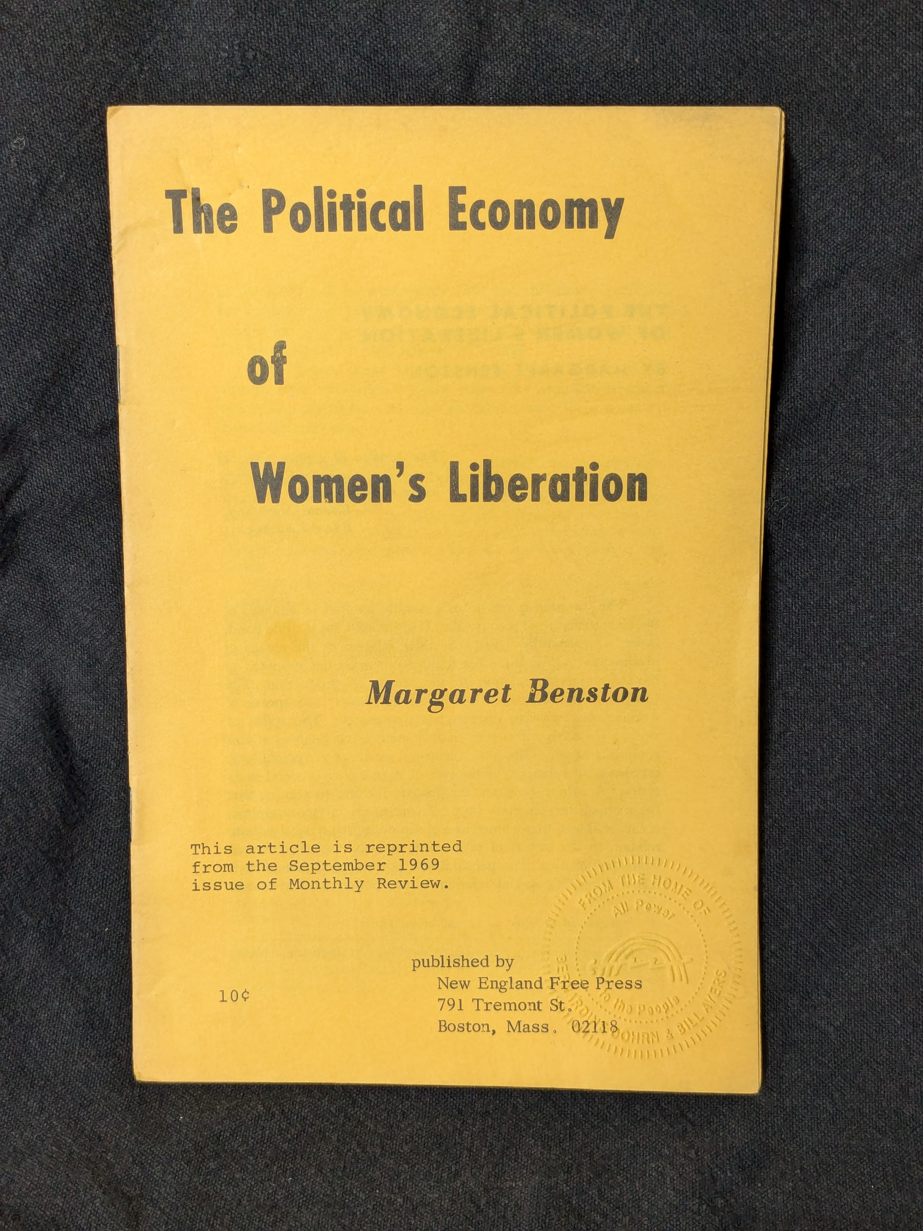 The Political Economy of Women's Liberation (1969) by Margaret Benston