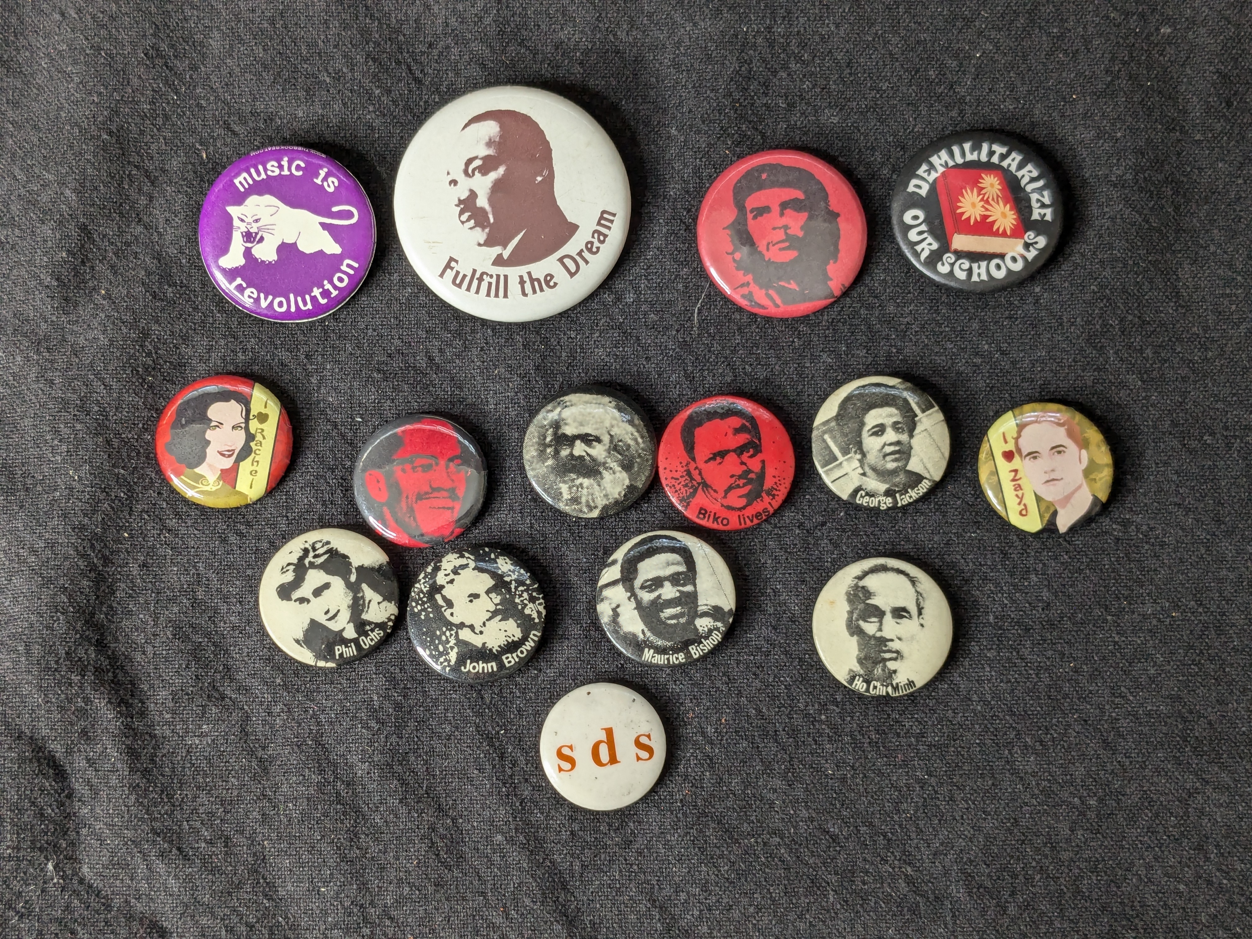 20 Political Pins - A Collection from the 60's